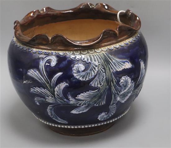 A Doulton Lambeth jardiniere height 24cm diameter 29cm